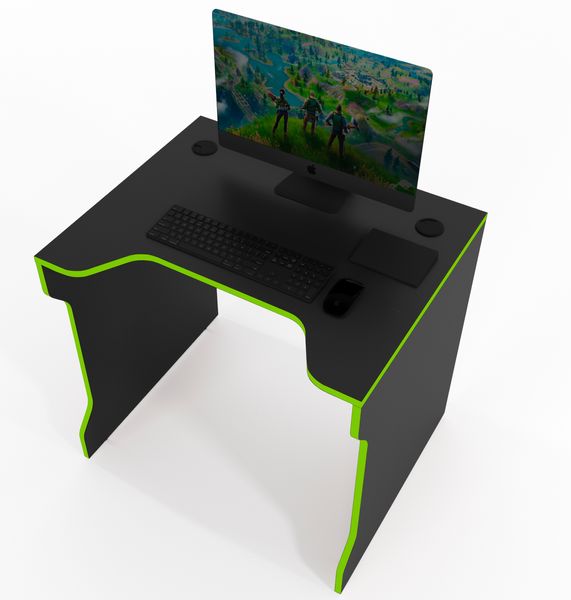Геймерський стіл Zeus Tron-3 чорний/зелений 10037 фото